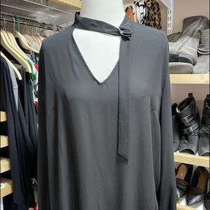 Black Blouse with buckle necktie